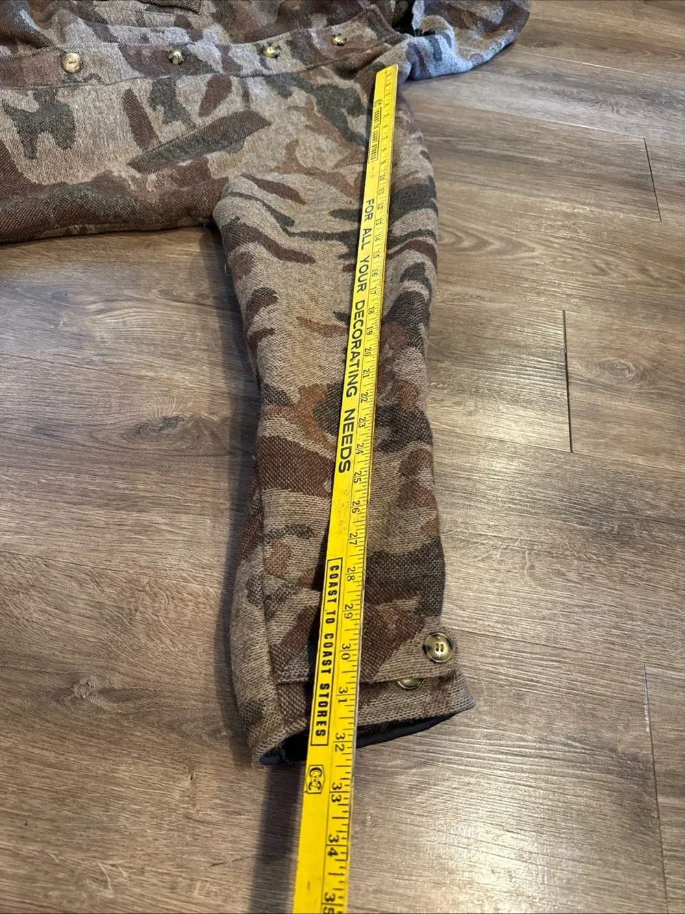 Weatherby Camo Field Coat Hunting Jacket size XL with Pants Size 36 Wool